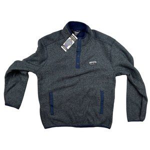 Eddie Bauer Men's Classic Fit Long Sleeve Knit Fleece Sweater Small Navy Heather